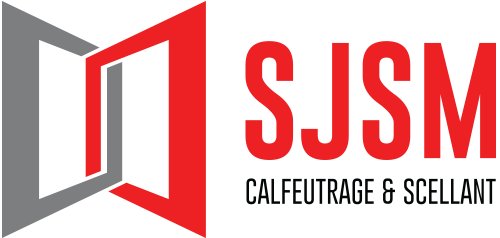 Logo SJSM Calfeutrage & Scellant en rouge et gris
